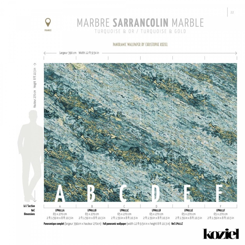 LPM011-X | Turquoise & Gold Sarrancolin marble