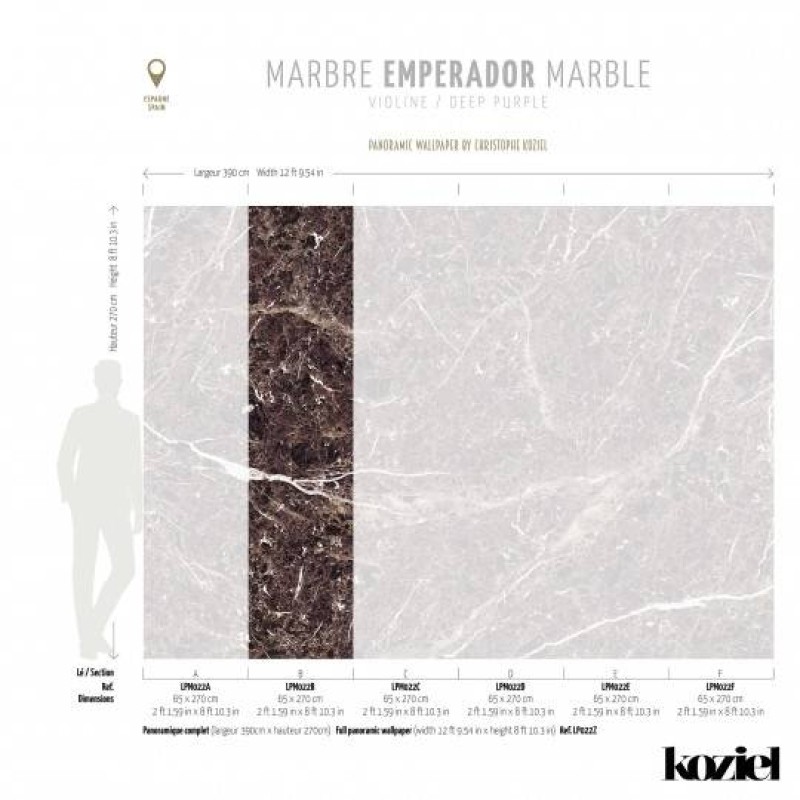 LPM022-X | Deep Purple Emperador marble panoramic wall mural