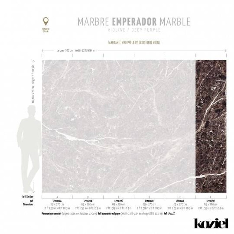 LPM022-X | Deep Purple Emperador marble panoramic wall mural