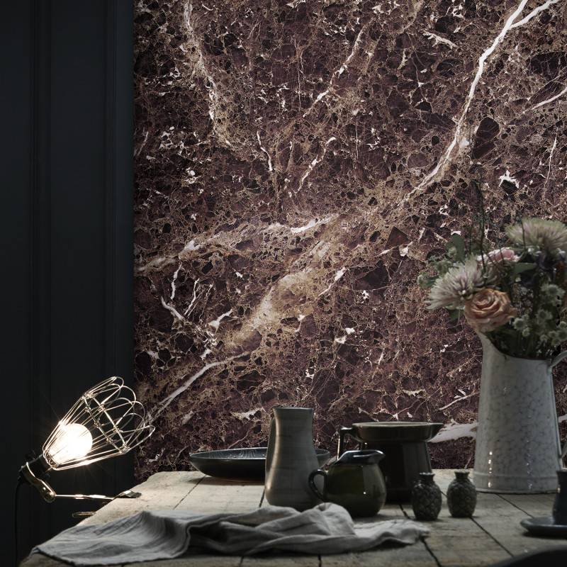 LPM022-X | Deep Purple Emperador marble panoramic wall mural