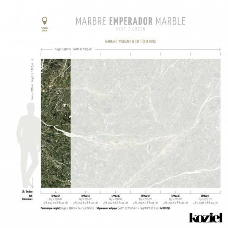 LPM023-X | Green Emperador marble panoramic wall mural