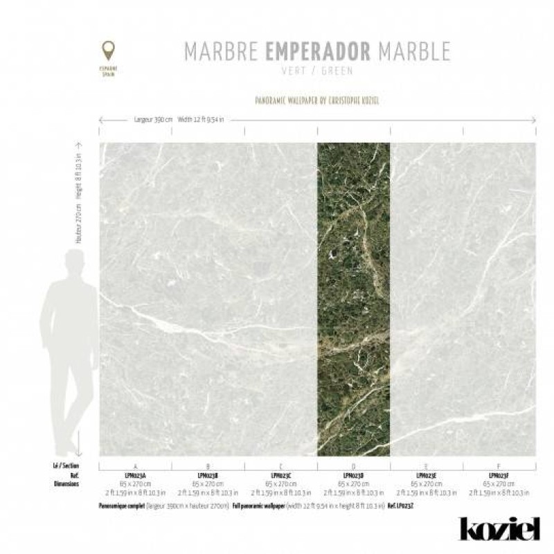 LPM023-X | Green Emperador marble panoramic wall mural