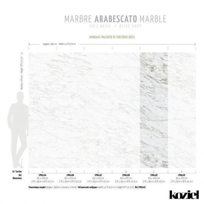 LPM026-X | Beige Arabescato marble panoramic wall mural