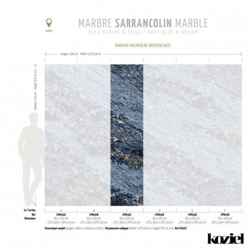 LPM030-X | Navy Blue & Beige Sarrancolin marble