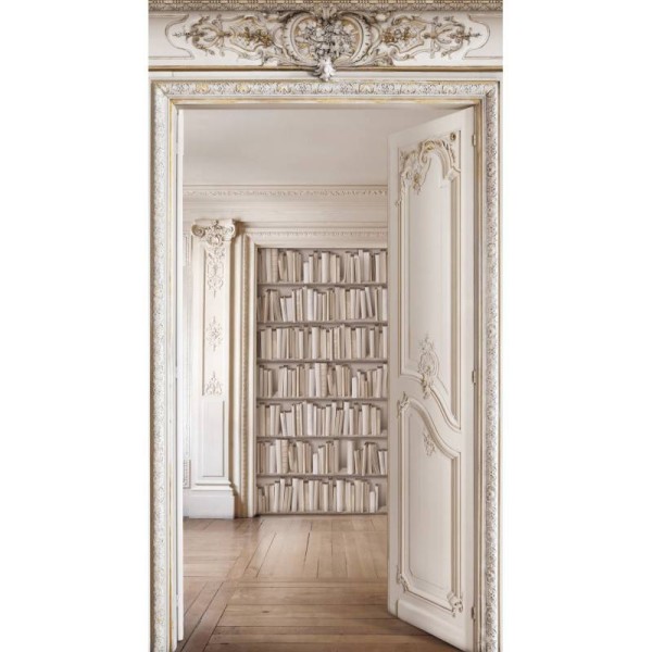 7945-24P | Perspective bookshelves with haussmann panelling 133cm