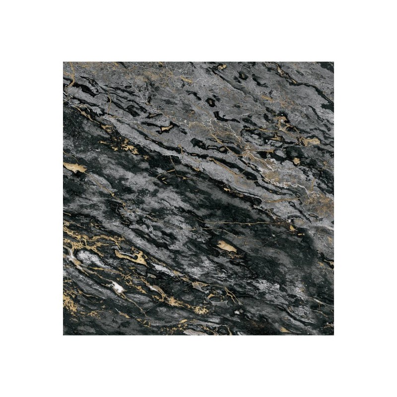 CIRC-LPM014 | Black & Gold Sarrancolin marble round wallpaper - Ø 130 cm