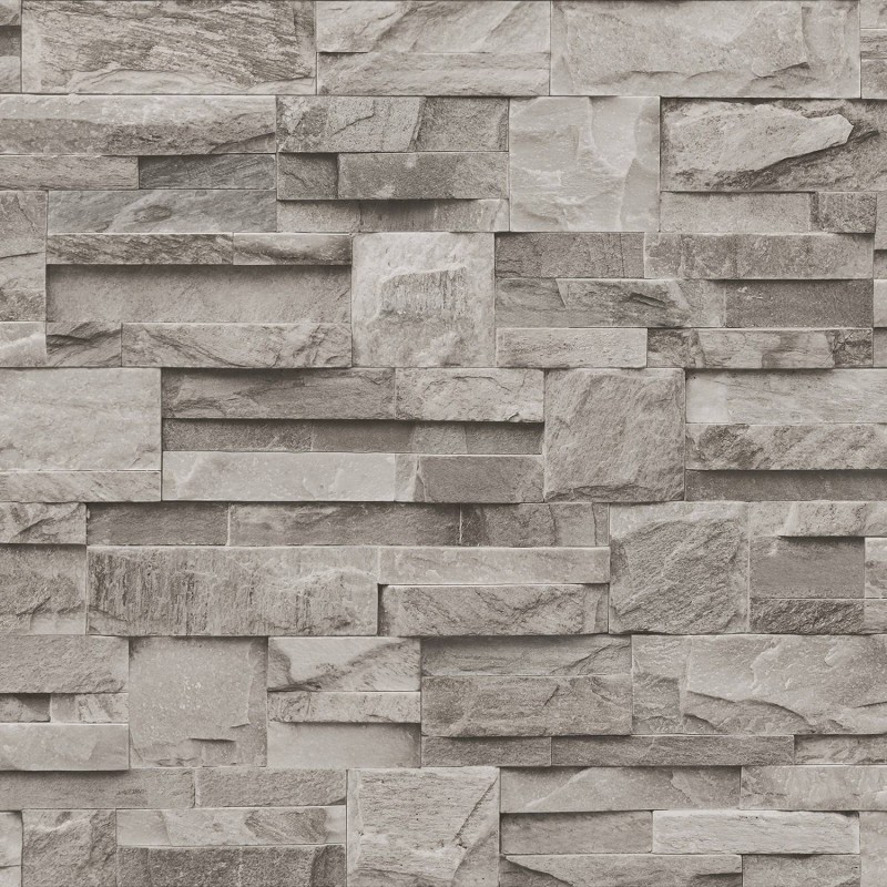 3333-223 | Grey stone chequerboard wallpaper