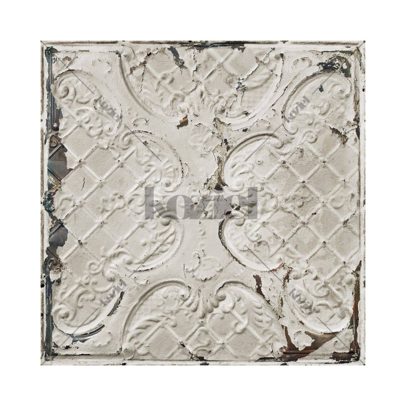 PPV018P02X6 | Antique off white tin tiles wallpaper