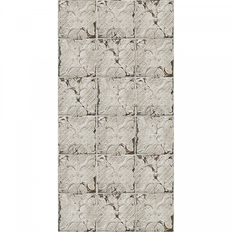 PPV018P02X6 | Antique off white tin tiles wallpaper