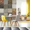 LPT001-X | Panoramic wallpaper victorian tin tiles patchwork mix 001