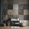 LPT002-X | Panoramic wallpaper victorian tin tiles patchwork mix 002