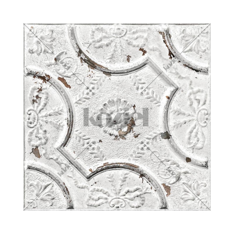 PPV008P01X6 | Antique white tin tiles wallpaper