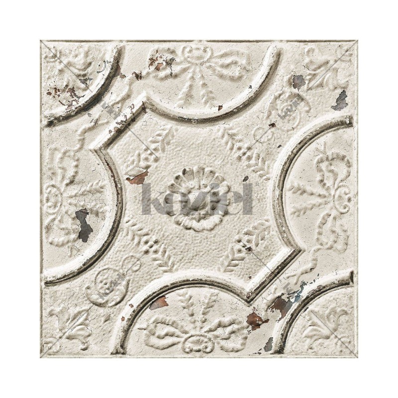 PPV008P02X6 | Antique off-white tin tiles wallpaper 