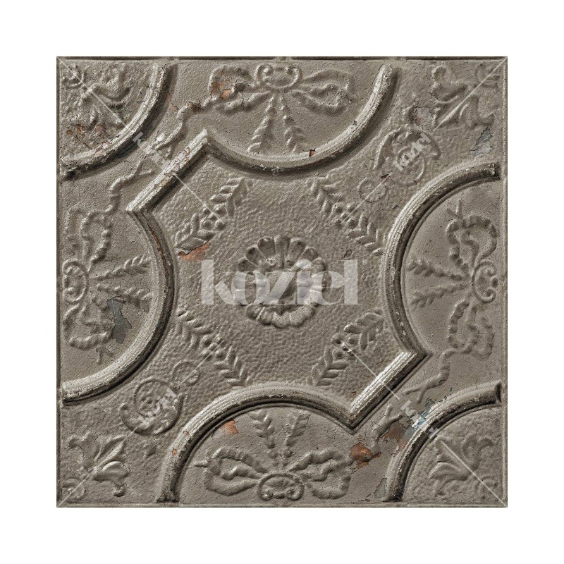 PPV008P07X6 | Antique taupe grey tin tiles wallpaper