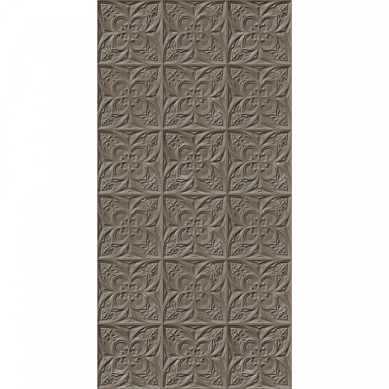 PPV013P07X6 | Antique taupe grey tin tiles wallpaper