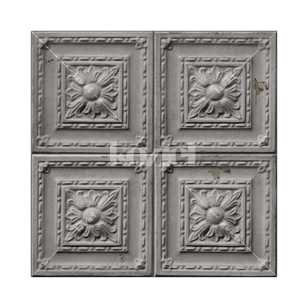 PPV014P06X24 | Antique mid-grey tin tiles wallpaper