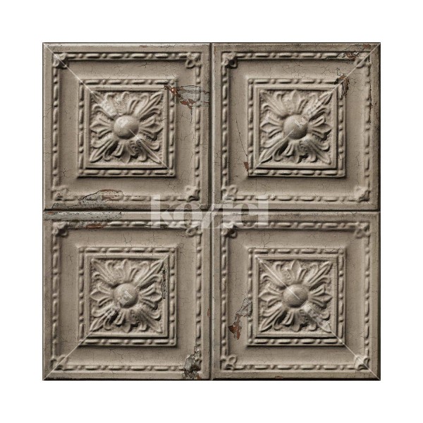 PPV014P07X24 | Antique taupe grey tin tiles wallpaper