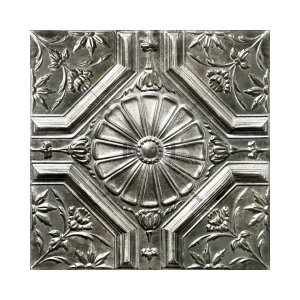 PPV020D33X6 | Antique silver tin tiles wallpaper