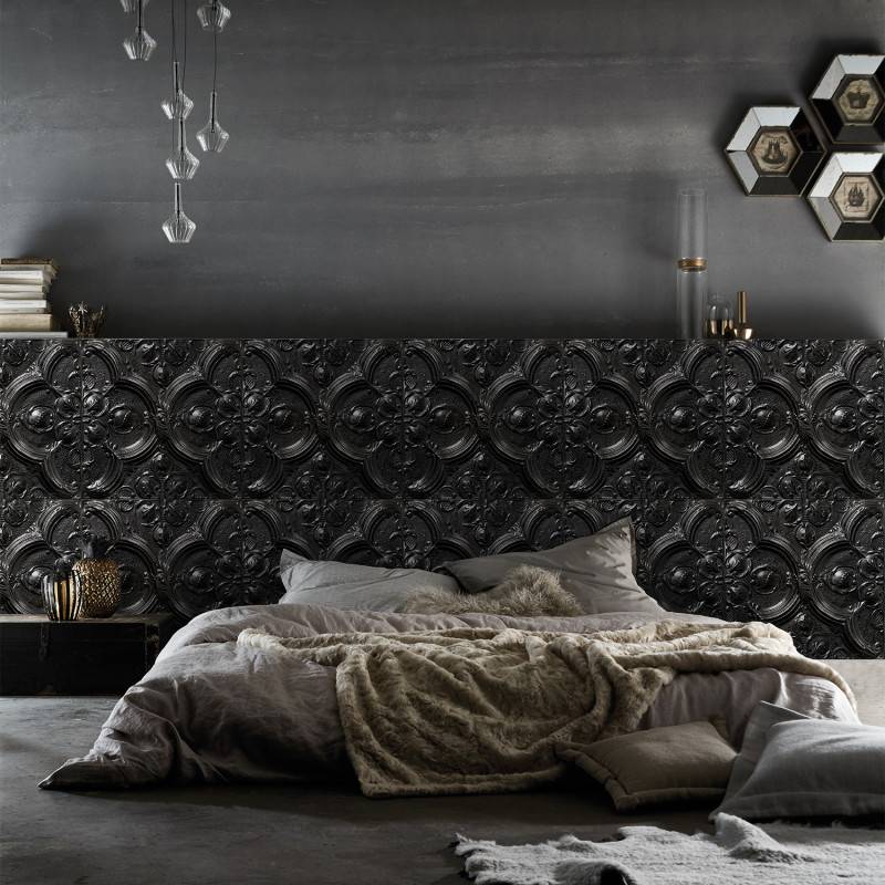 PPV021D31X6 | Antique carbon tin tiles wallpaper