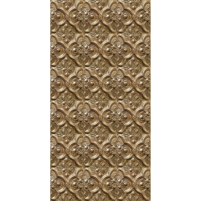 PPV021D34X6 | Antique gold tin tiles wallpaper