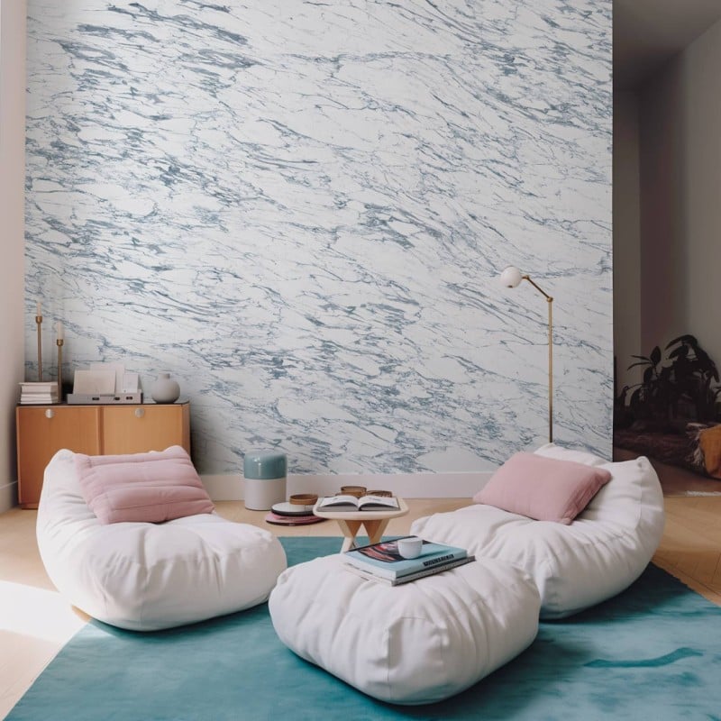 CUST-LPM008 | White & Blue Arabescato marble