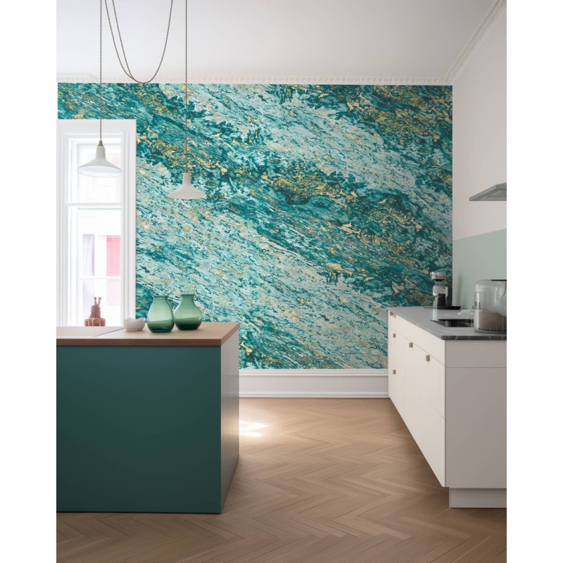 CUST-LPM011 | Turquoise & Gold Sarrancolin marble