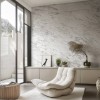 CUST-LPM016 | Beige Grey Arabescato marble panoramic mural