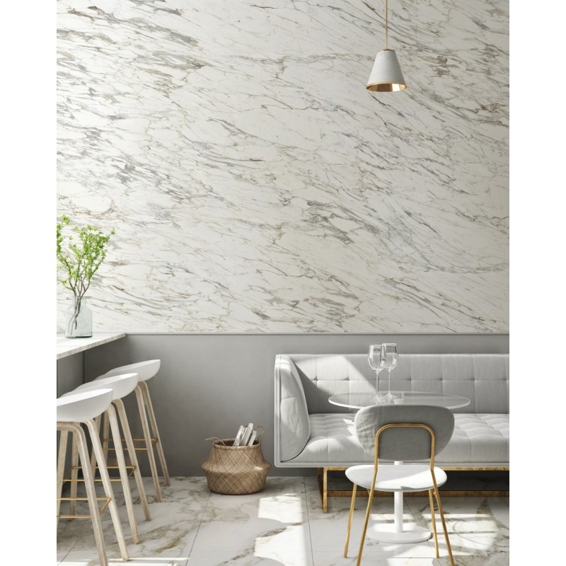 CUST-LPM016 | Beige Grey Arabescato marble panoramic mural