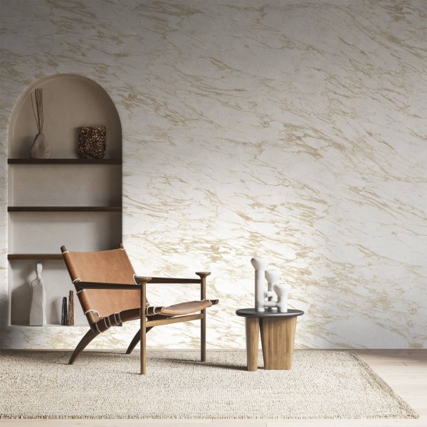 CUST-LPM026 | Beige Arabescato marble panoramic wall mural