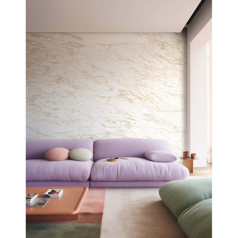 CUST-LPM026 | Beige Arabescato marble panoramic wall mural