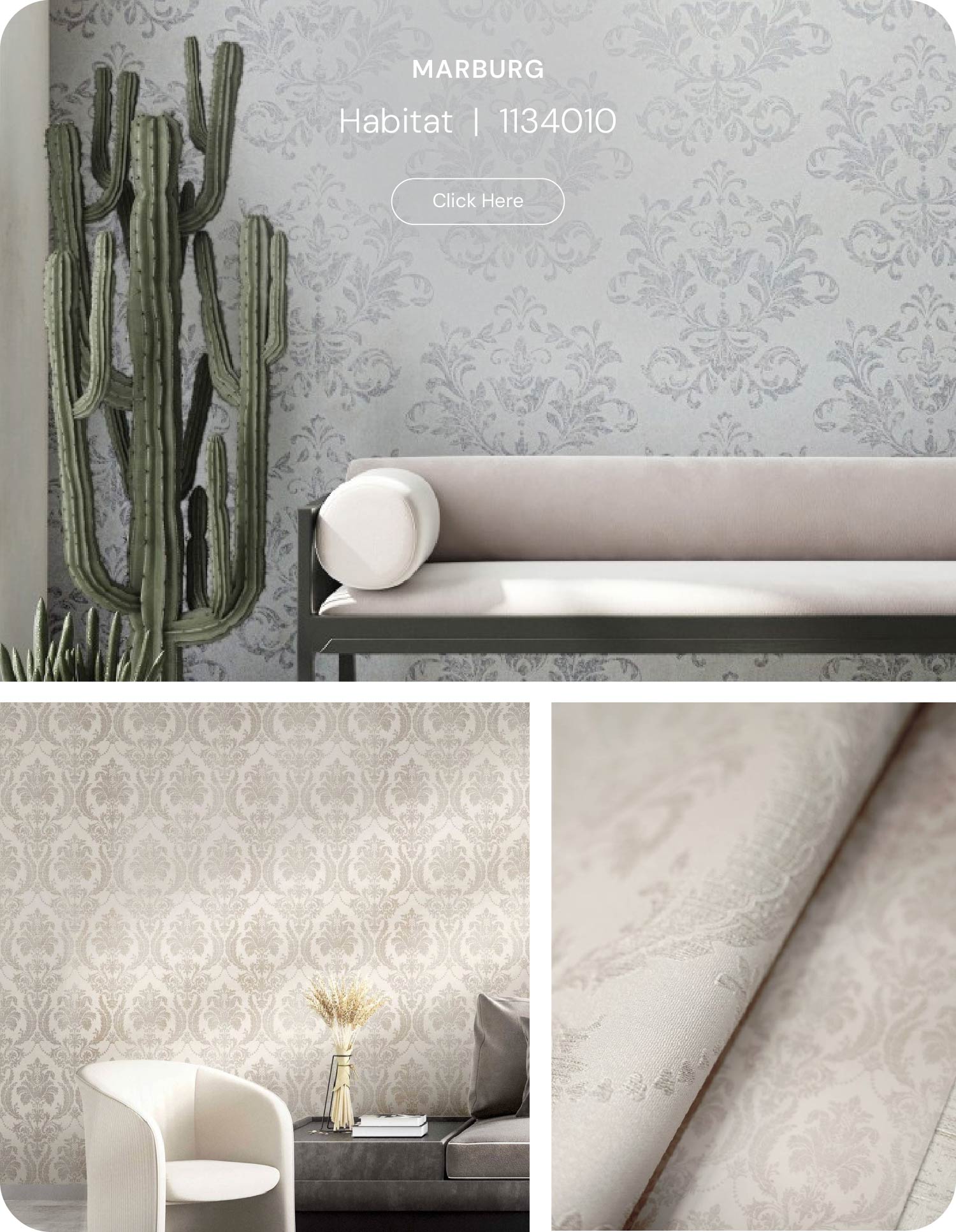 Damask_Blue Beige Marburg