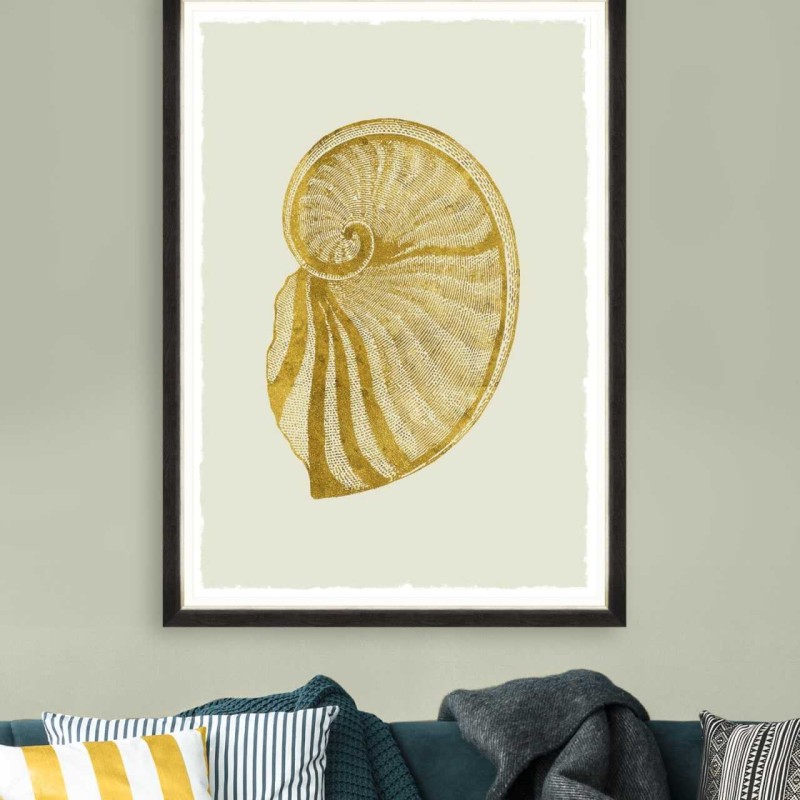 MINDTHEGAP | GOLDEN SEASHELL Framed Art