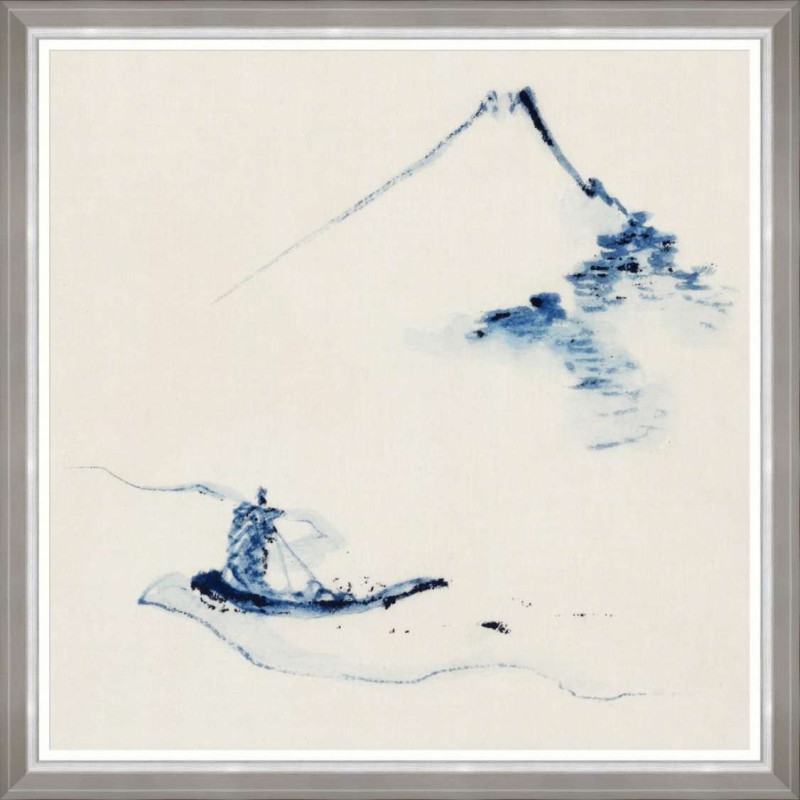 MINDTHEGAP | A PERSON IN A SMALL BOAT by Hokusai Framed Art | FA13350