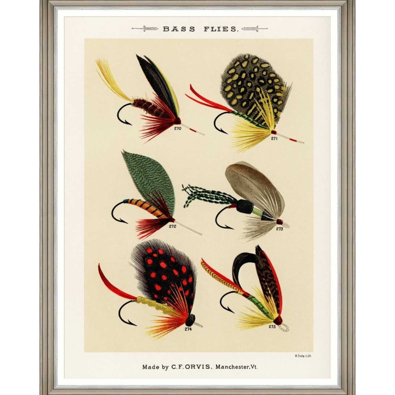 MINDTHEGAP | FISHING FLIES Framed Art by Mary Orvis Marbury