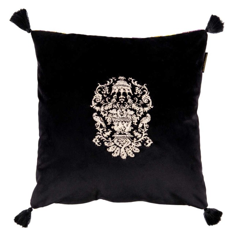 MINDTHEGAP | MANOR CREST Velvet Embroidered Cushion | LC40043