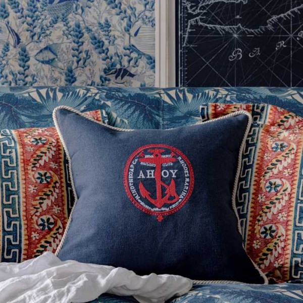 MINDTHEGAP | AHOY! Linen Embroidered Cushion | LC40103