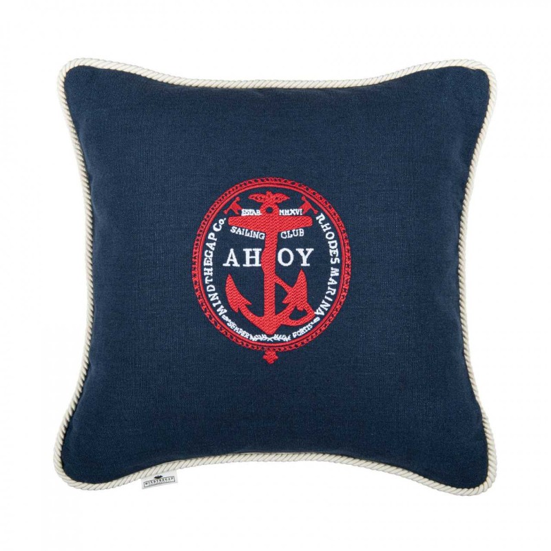 MINDTHEGAP | AHOY! Linen Embroidered Cushion | LC40103