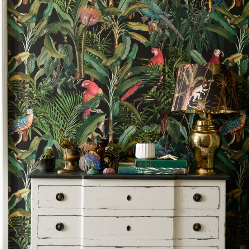 MINDTHEGAP |  The Wallpaper Compendium |  PARROTS OF BRASIL Antracite WP20522 Wallpaper