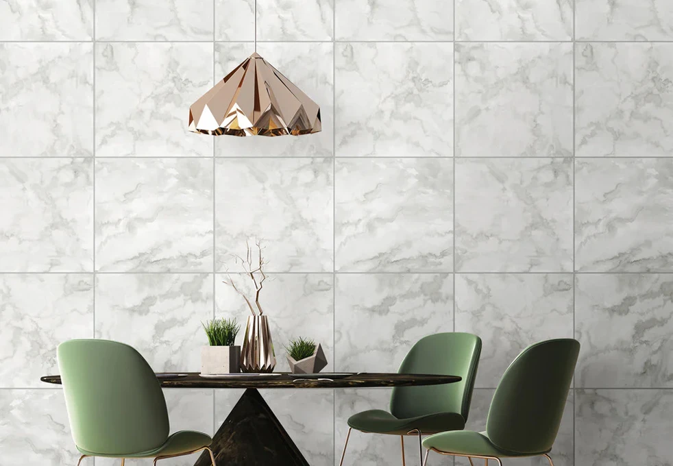 marble wallpaper for dining area