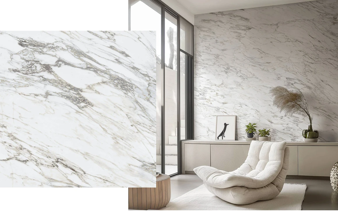 type of wallpaper that mimics the look of natural marble stone