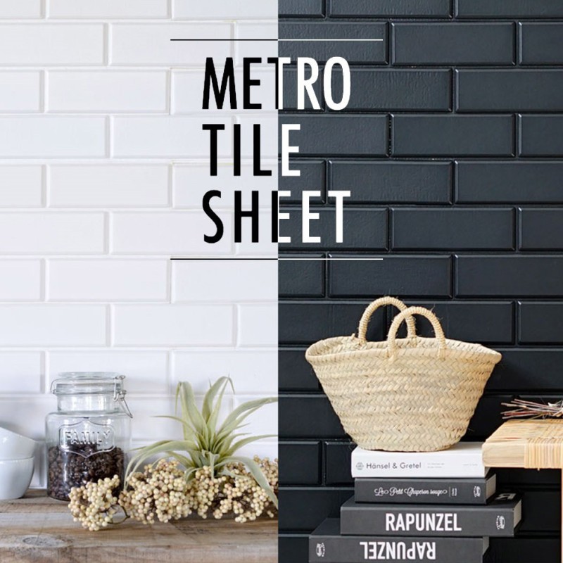 Metro Tile Sheet - Self Adhesive Subway Tiles