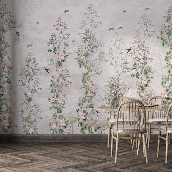 TM | Roses et Cages Grises | MUR5043B