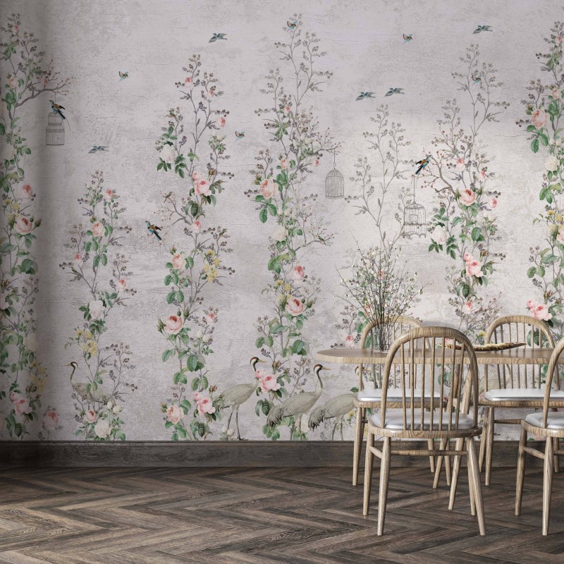 TM | Roses et Cages Grises | MUR5043B