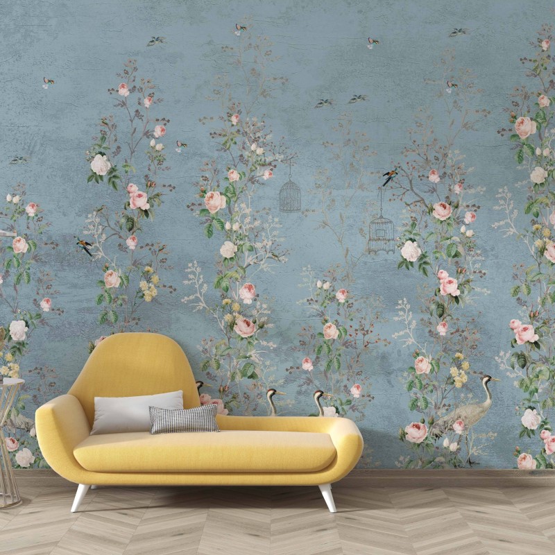 TM | Cage Rose et Bleu Foncé | MUR5043C