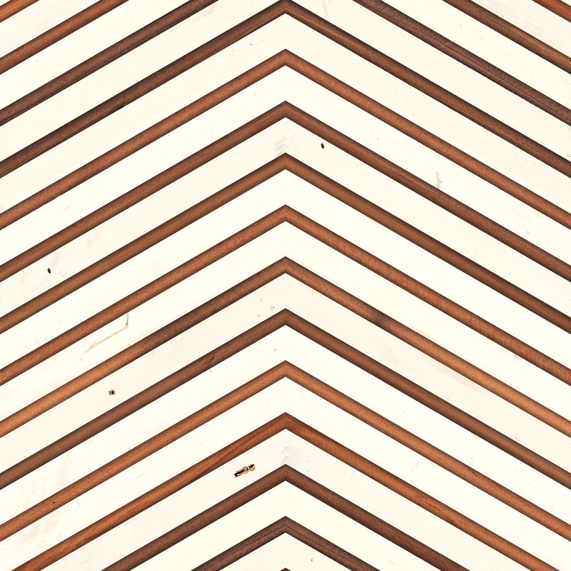 NLXL / TIM-04 WHITE ON TEAK CHEVRON TIMBER STRIPS