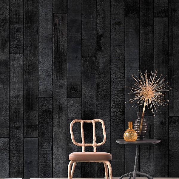 NLXL / PHM-35 MAARTEN BAAS BURNT WOOD MATERIALS WALLPAPER BY PIET HEIN EEK