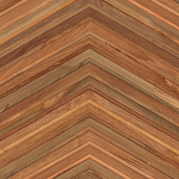 NLXL / Teak on teak chevron Timber Strips / TIM-06