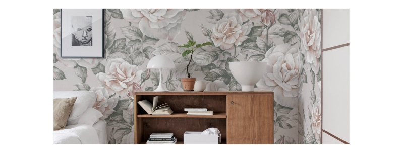 Floral wallpaper for girls room by HONPO Wallcovering Singapore