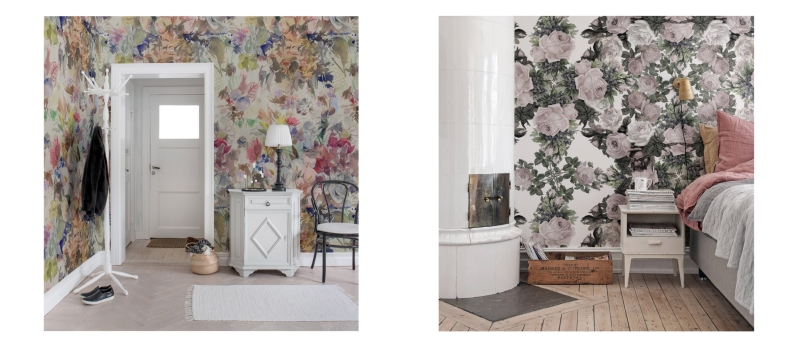 Vintage floral wallpaper patterns - Buy only in HONPO Wallcovering Singapore