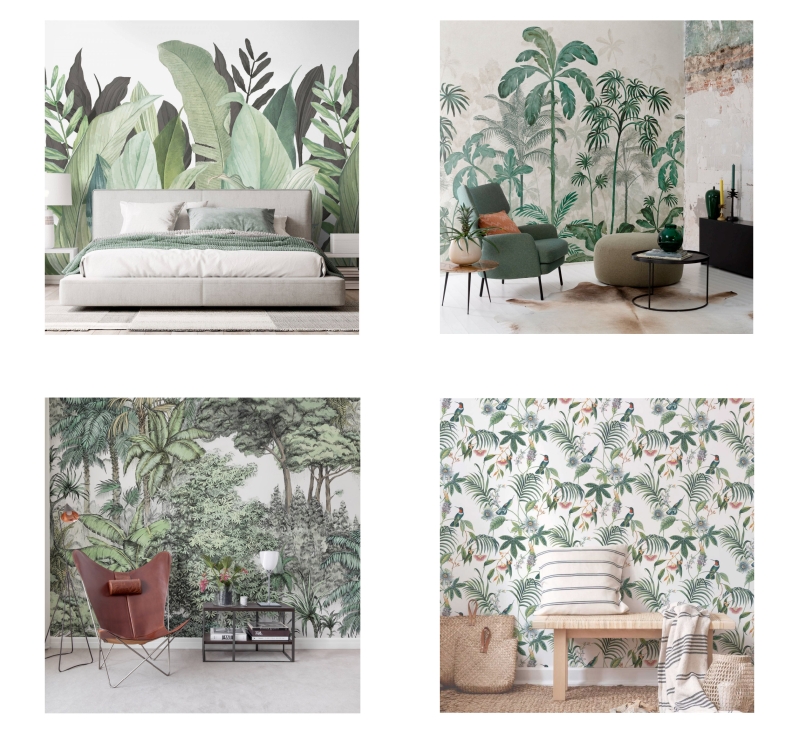 Singaporean Tropical Wallpaper by HONPO Wall covering